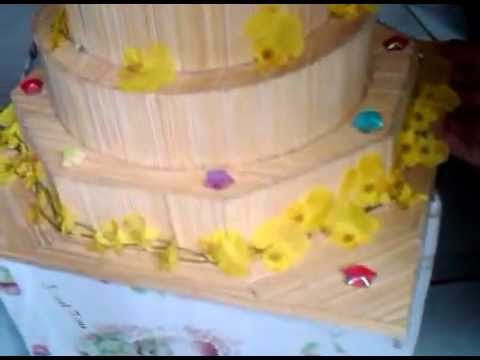 [ Birthday cake handmade ] Làm bánh Sinh nhật từ tăm tre | Foci