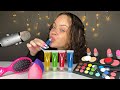 ASMR EDIBLE MAKEUP PALETTE, EDIBLE LIP GLOSS, EDIBLE HAIR BRUSH, EDIBLE BEAUTY BLENDER MUKBANG