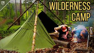24 Hours in a Remote Wilderness Camp | Traditional Bushcraft & Lavvu Shelter