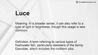 Luce Meaning