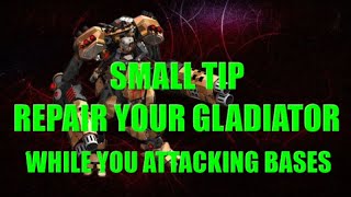 War Commander Tips  Repair Gladiator While You Attacking Event Bases .