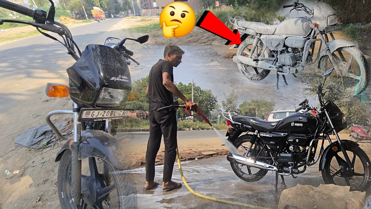 My Hero spelder bike was dirty with dust, i washed it with water at full pressure (Hero Black)