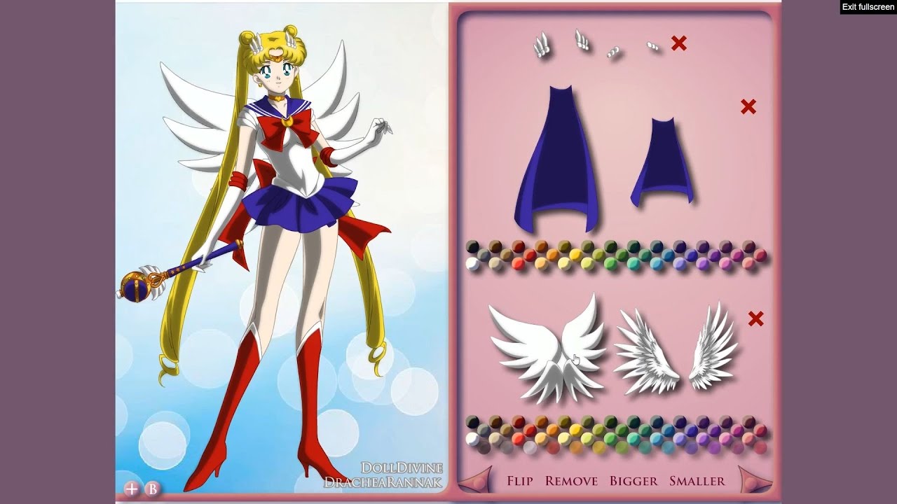 Sailor Moon Make Up Dress Up Game DollDivine YouTube.