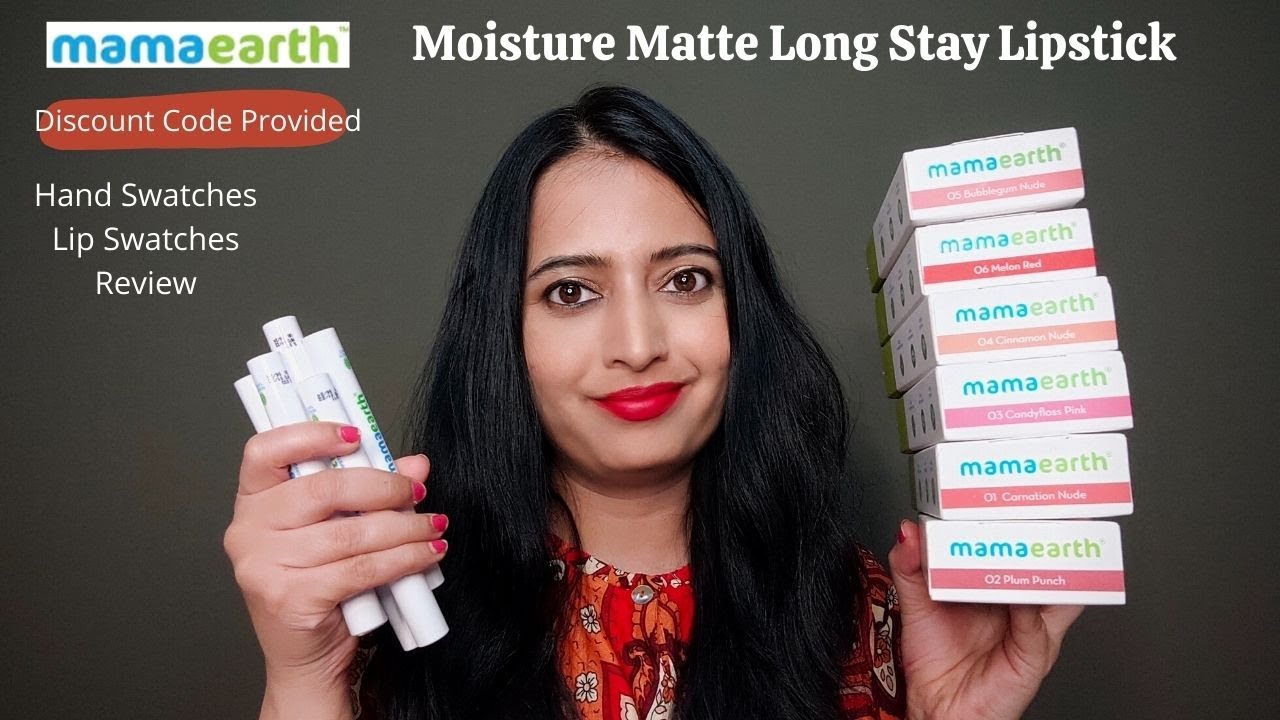 *New* Mamaearth Moisture Matte Long Stay Lipsticks Swatches And Review