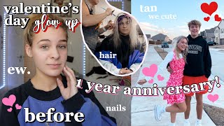 valentine’s day GLOW UP + one year anniversary vlog!!