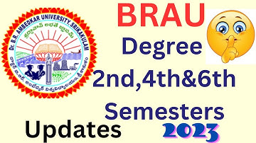 #drbrambedkar university degree 2nd,4th & 6th semesters regular&revaluation results updates-2023#ug