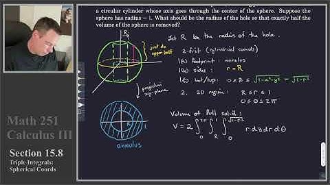 Math 251 - Section 15.8 - Spherical Coordinates (3 of 3)