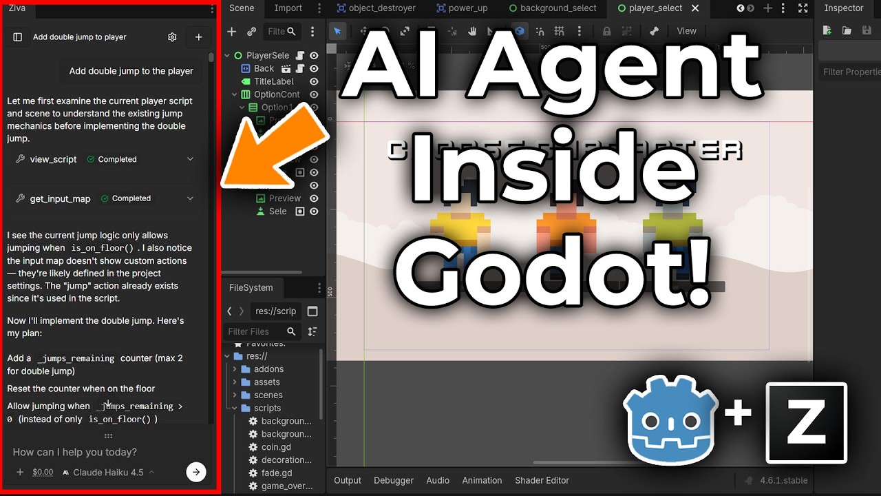 Создание новых функций в Godot… без написания кода? (Зива)