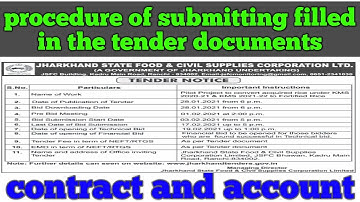 Procedure of submitting filled in the tender documents in hindi||contract &account civil engineering