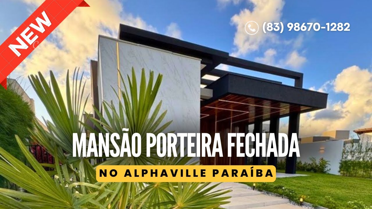 🟢R$1.9M - MANSÃO PORTEIRA FECHADA AUTOMATIZAD NO ALPHAVILLE PARAÍBA, 3 SUÍTES, ESPAÇO RELAX
