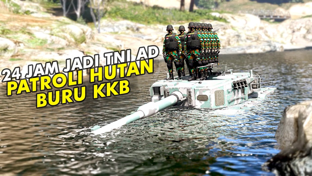 24 Jam Aku Jadi TNI AD Di GTA 5 ! Patroli Hutan Buru KKB