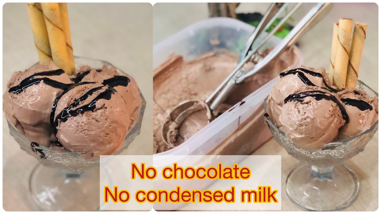 Chocolate ice cream without chocolate and without condensed milk so perfect and yummy recipe♥️