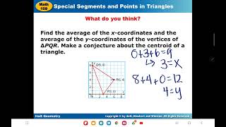 Special Segments in the Coordinate Plane