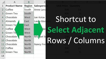 Excel Shortcut to Select Rows or Columns with Blanks Cells by Moving Selection