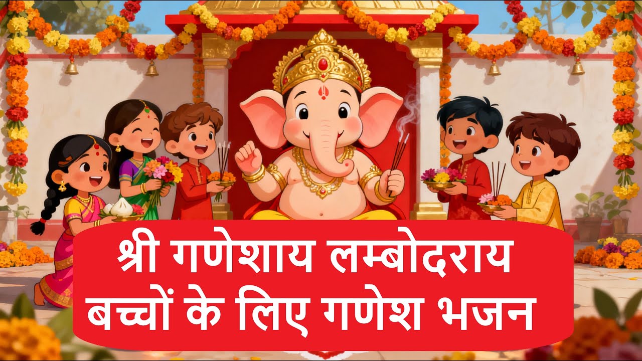 Sri Ganeshay Lambodray | Ganesh Bhajan for Kids | Ganesh Prayer Song for Children | 