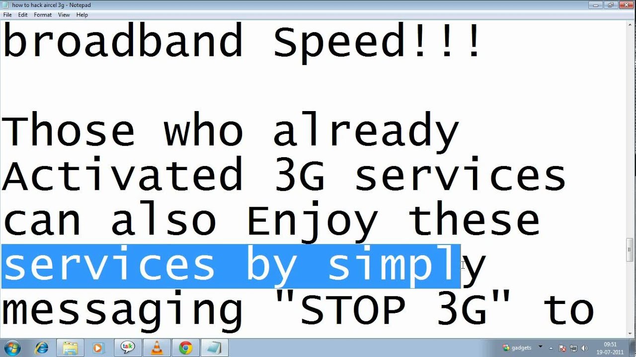 how to hack aircel 3g