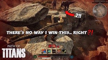 Tyrannotitan vs 2 Acrocanthosaurus | Crimson Semi-realism | Path of Titans