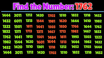 Find the Number 1762 -Test your eyes Focus your mind Number Challenge #iqtest