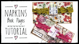 Using Napkins and Book Pages To Make Beautiful Envelopes - Tutorial Turn Old Book Pages And Napkins Into Stunning Envelopes Diy Tutorial