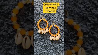 DIY Cowrie Shell Hoop Earrings | Handmade Jewelry Tutorial #Short #viral#beachjwellery