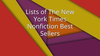 Lists of The New York Times Nonfiction Best Sellers