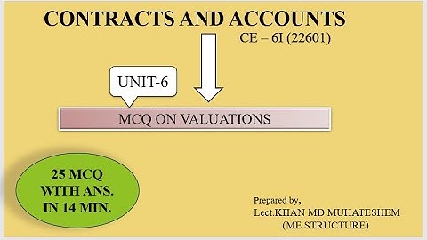 mcq on contracts and accounts unit-6||valuations||22601