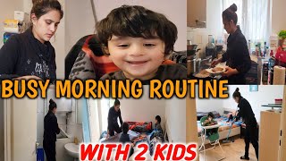 Not Easy Days For Everyone || Busy Morning Routine With 2 Kids | Cooking & Cleaning Vlog