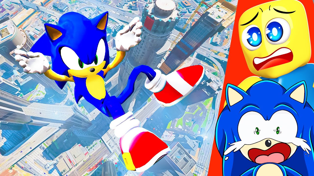 Sonic Reacts to 9'784'387 Ft FALLS - YouTube
