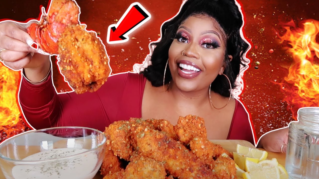 BUFFALO DEEP FRIED PRAWNS, KING CRAB LEG, AND LOBSTER MUKBANG/ SEAFOOD BOIL W RANCH SAUCE!