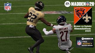 Madden 26 Coby Bryant Bears vs Travis Etienne Saints - Updated Roster - Simulation 2026 Game Play