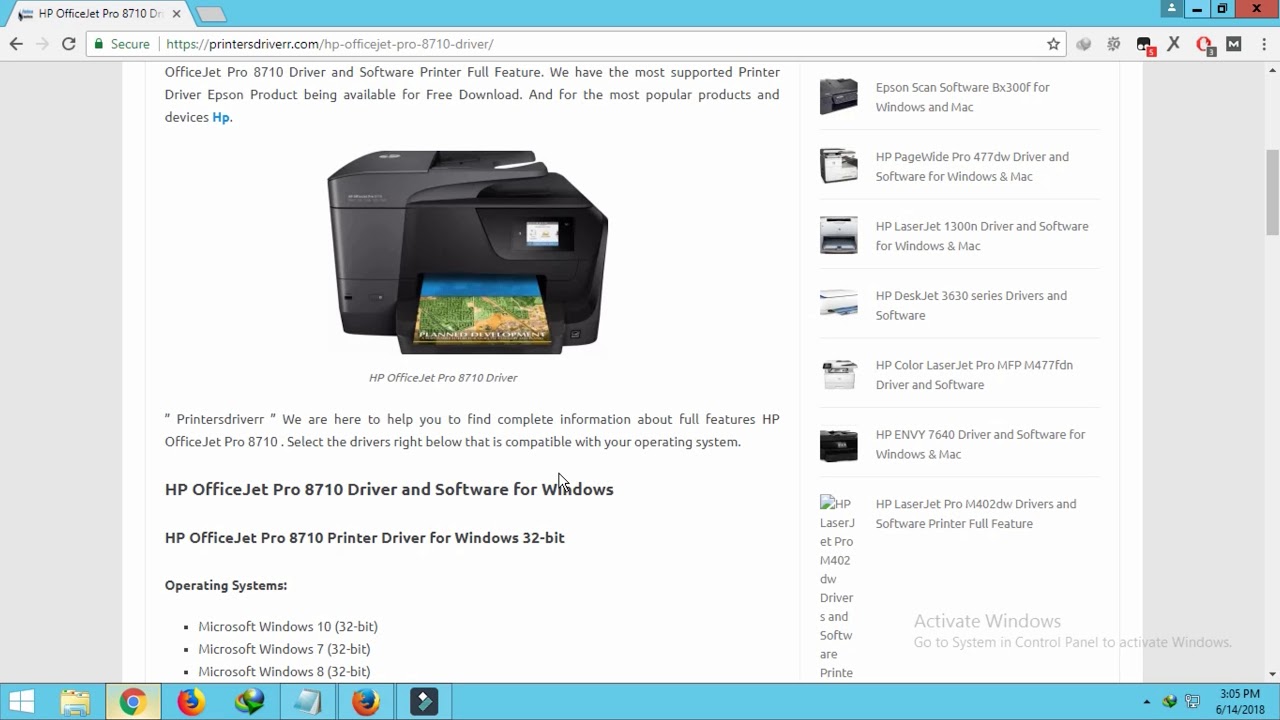 hp officejet pro 8710 operating software and driver download