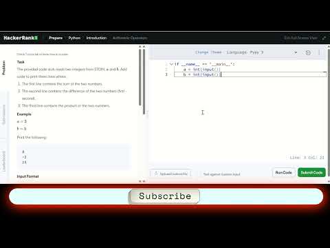 Arithmetic Operator Hackerrank Python Solution