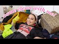 DEEP CLEANING MY MESSY ROOM + BATHROOM (i stayed up all night)