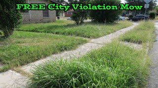 Neighbor was so Thankful I mowed this Overgrown Yard | FREE City Violation Mow | Oddly Satisfying