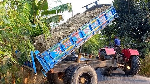 Soil Load & Unloading From Tractor By Digital Hydraulic Facility System Method Road Side Down Land