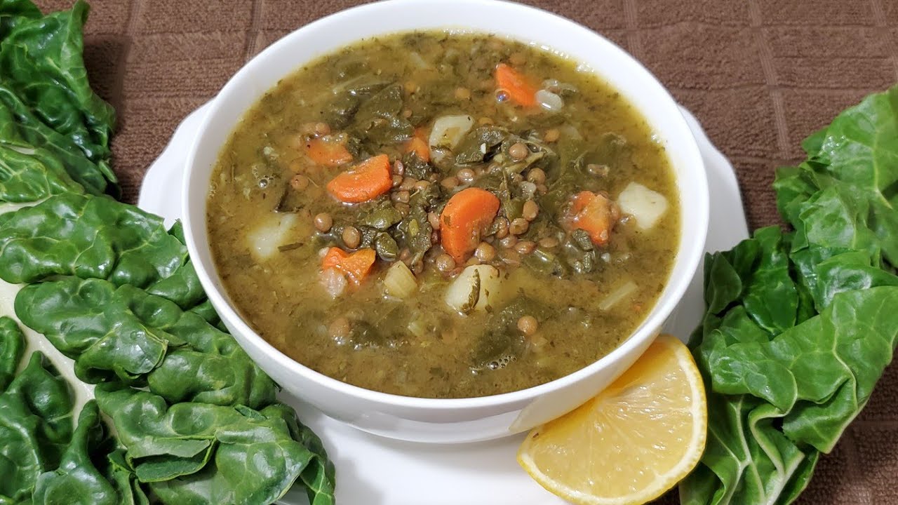 طريقة تحضير شوربة العدس بحامض Swiss chard with lentils and lemon soup, Lebanese Adas bi  hamod
