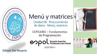 Programación de Menús en Python. Ejercicio: manejo de casilleros con matriz Net Worth