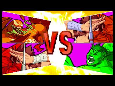 Marvel vs Capcom 1 ( Arcade ) - Red Venom / Strider Hiryu Playthrough ( Aug 12, 2018 )