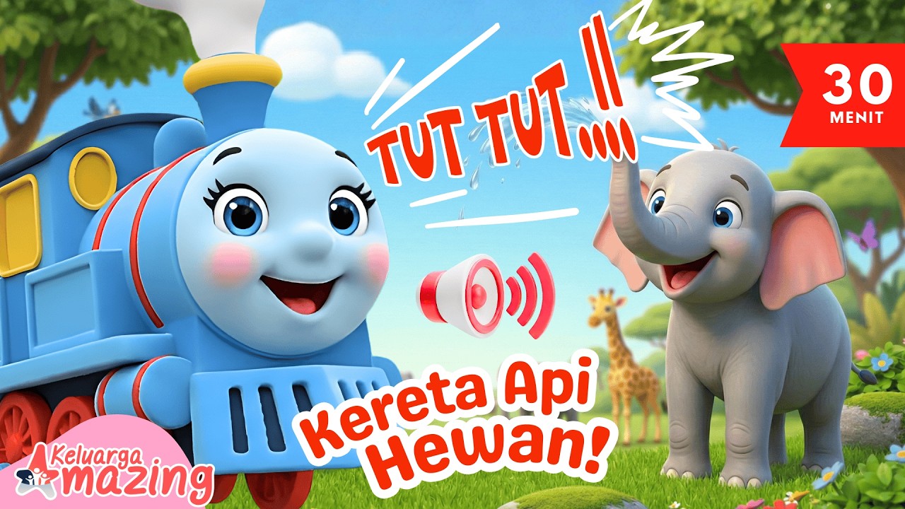 Tut Tut Kereta Api Hewan 🚂 | Belajar Nama Hewan Lucu 🐻🐰 | Video Edukasi Anak PAUD TK 2026