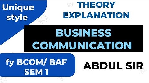 Business communication sem 1 Module 1 & 2   fybcom bms bbi baf #Abdulsir NEP STUDY