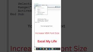 Increase VBA Font Size | VBA Code Font Hack |Bigger Font in VBA| Adjust VBA Font Size |Font Size Tip
