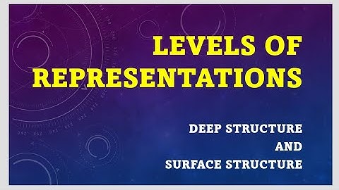 Levels of Representation(Deep Structure and Surface Structure) by Chomsky (1965)