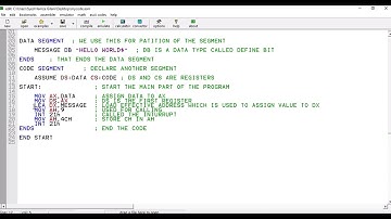Micro-processing and interfacing | Lab 3--Part 2 | Implementation using EMU 8086 | Print Hello World