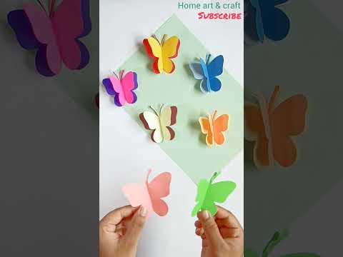 How to make easy colourful butterfly with paper || Beautiful butterfly craft || #Shorts