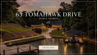 Lake Sinclair Waterfront Home for Sale