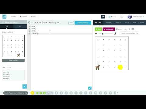 Exercise 1.1.4: Your First Karel Program