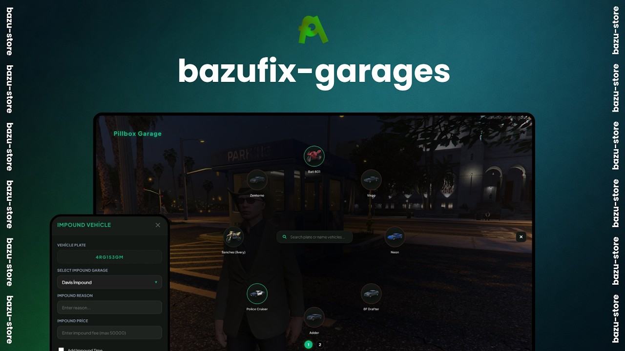 BazuFix-Garages v1.0.0 | Fivem Garage Script (QBCore, ESX, Qbox) - YouTube