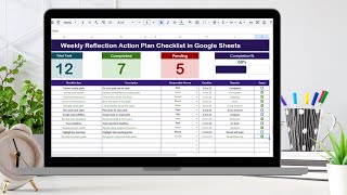 Weekly Reflection Action Plan Checklist in Excel