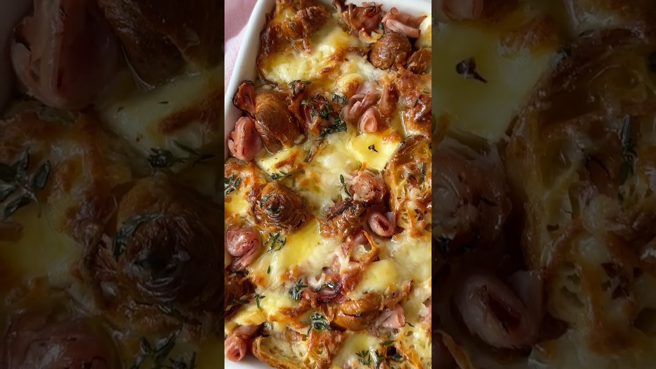 Ham and Cheese Croissant Bake