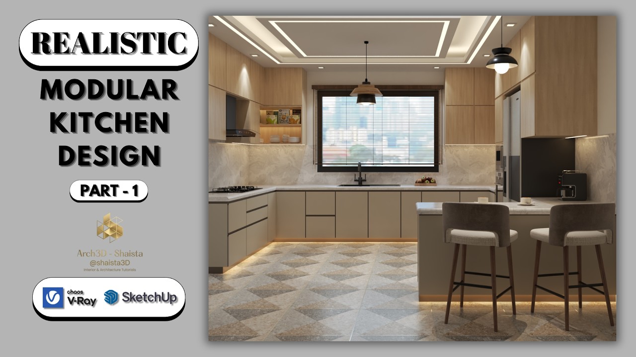 Create a Realistic Modular Kitchen in SketchUp & V-Ray | PART 1 #vray # ...
